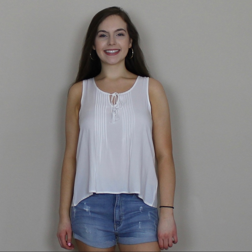 Pleated Tassel Tank
